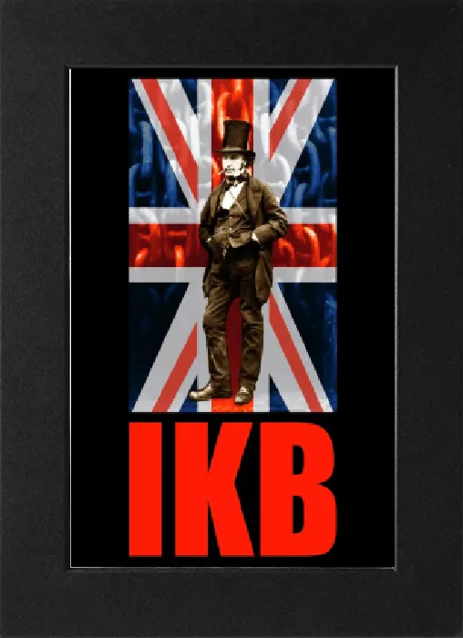 Impression encadrée : Est-ce que Isambard Kingdom Brunel, le drapeau de l'Union Jack - conception de t-shirt / affiche à imprimer