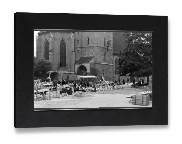 Impression encadrée : Nürnberg. Marché à Nuremberg, Allemagne années 1930