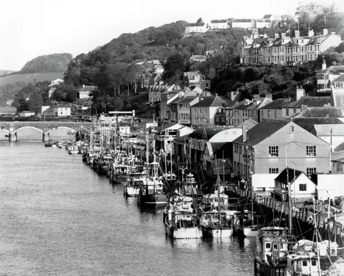 Impression encadrée : Vue aérienne de Looe en Cornouailles