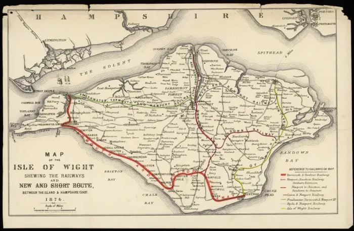 Impression encadrée : Carte de l'Île de Wight Impression encadrée : Carte de l'Île de Wight