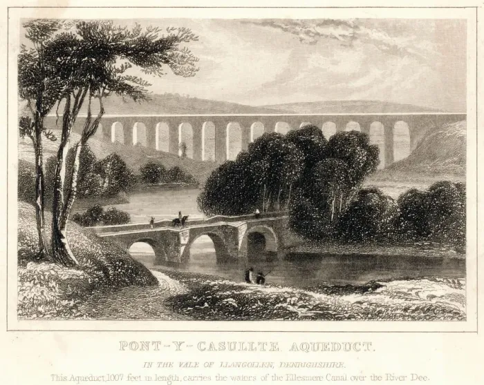 Impression encadrée : Le pont de Cymysylt à aqueduc