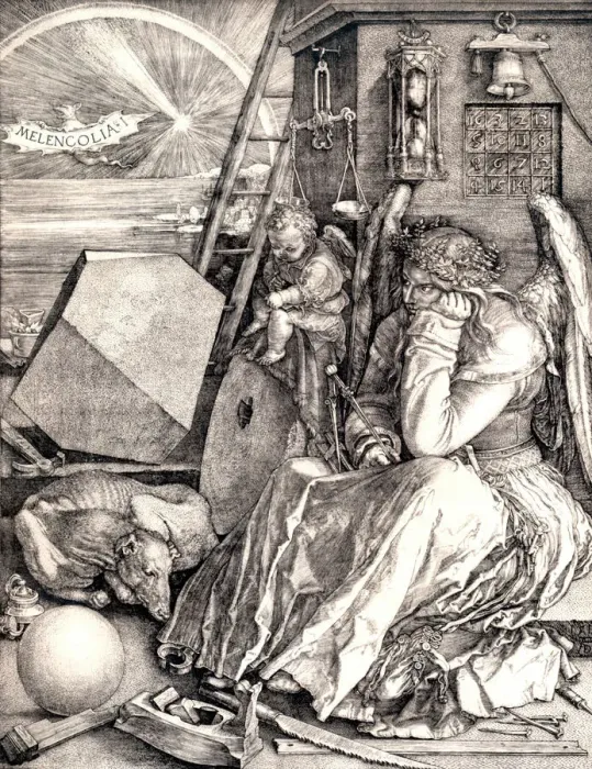 Impression encadrée : Alchemy. L'alchimie. Œuvre d'art historique de l'artiste allemand Albrecht Durer 