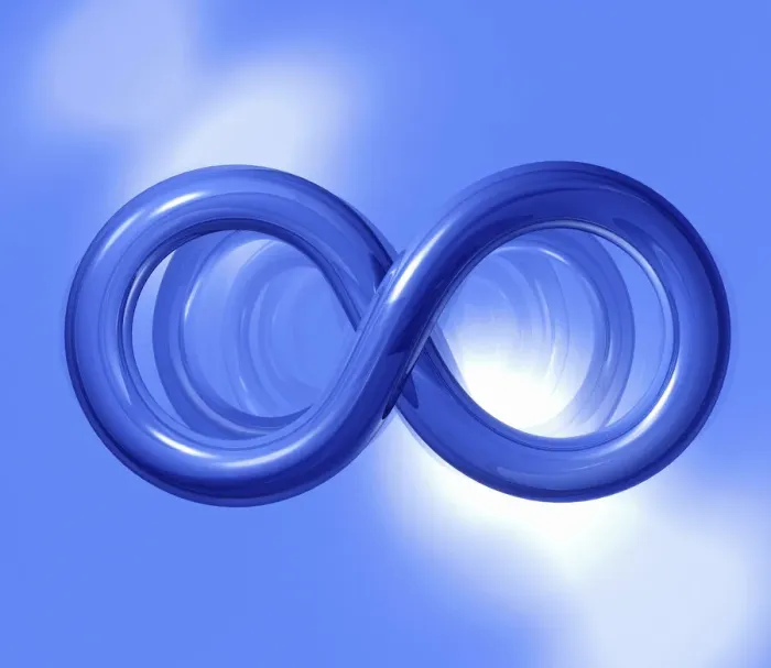 Impression encadrée : Infinity. Symbole d'infini, œuvre d'art informatique