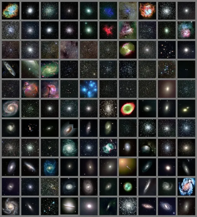 Impression encadrée : Objets Messier, ensemble complet Impression encadrée : Objets Messier, ensemble complet