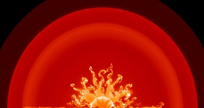 Impression encadrée : Simulation d'explosion de la supernova 1987a