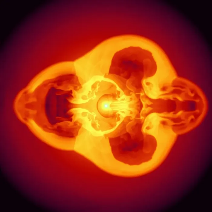 Impression encadrée : Explosion de supernova, simulation informatique