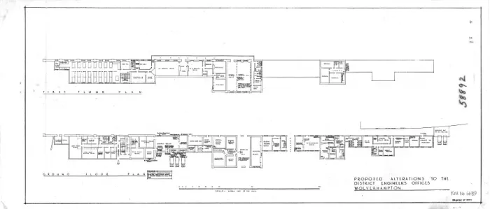 Impression encadrée : Gare de Wolverhampton Low Level, Modifications proposées au bureau des ingénieurs du district [sans date]