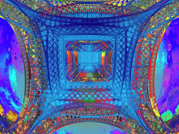 Impression encadrée : La Tour Eiffel, visualisation abstraite. Impression encadrée : La Tour Eiffel, visualisation abstraite.