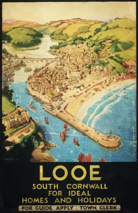 Impression encadrée : 10170815. Looe, Cornouailles du Sud, pour Ideal Homes et Vacances, Affiche GWR, 1930