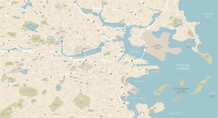 Impression encadrée : Plan de Boston