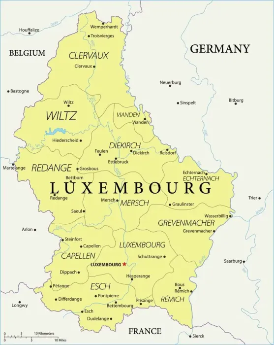 Impression encadrée : Plan de Luxembourg - Vecteur.