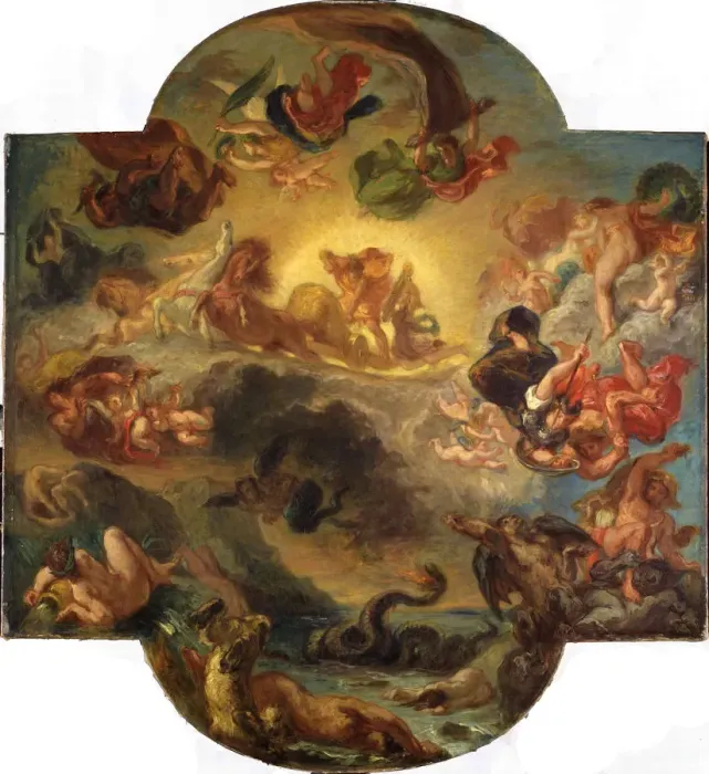 Impression encadrée : Apollon vainqueur du serpent Python, c. 1853. Créateur : Delacroix, Eugene (1798-1863). Impression encadrée : Apollon vainqueur du serpent Python, c. 1853. Créateur : Delacroix, Eugene (1798-1863).
