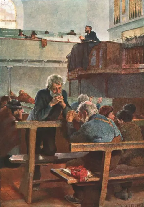 Impression encadrée : Méthodistes primitifs en prière, c1889, (c1902). Créateur : Inconnu.