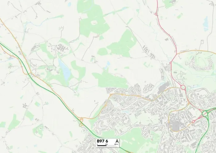Impression encadrée : Redditch B97 6 Carte