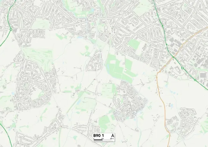 Impression encadrée : Solihull B90 1 Carte Impression encadrée : Solihull B90 1 Carte