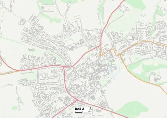 Impression encadrée : Carte de Localisation de Bath, BA5 2 BA5 2 (BA - Bath)