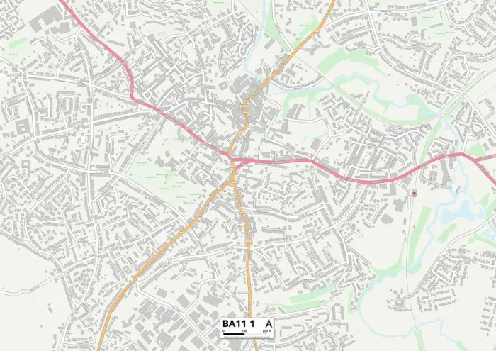 Impression encadrée : Mendip BA11 1 Carte. Impression encadrée : Mendip BA11 1 Carte.