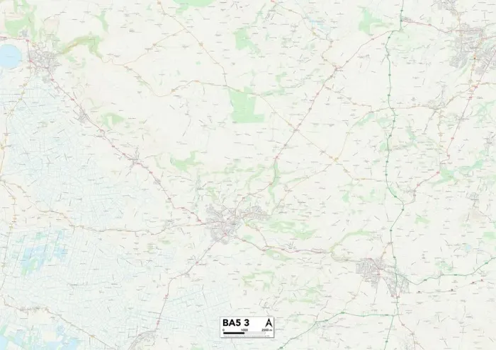 Impression encadrée : Mendip BA5 3 Carte.