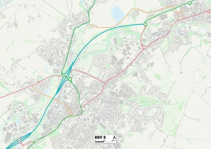 Impression encadrée : Plan de Pendle BB9 8 Impression encadrée : Plan de Pendle BB9 8