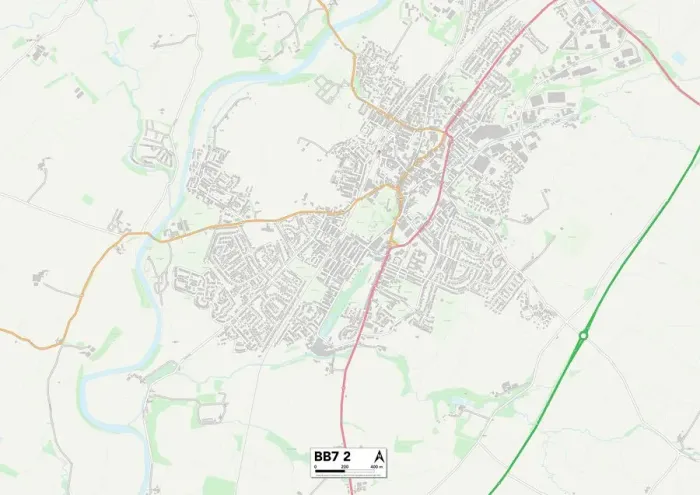 Impression encadrée : Ribble Valley BB7 2 Carte