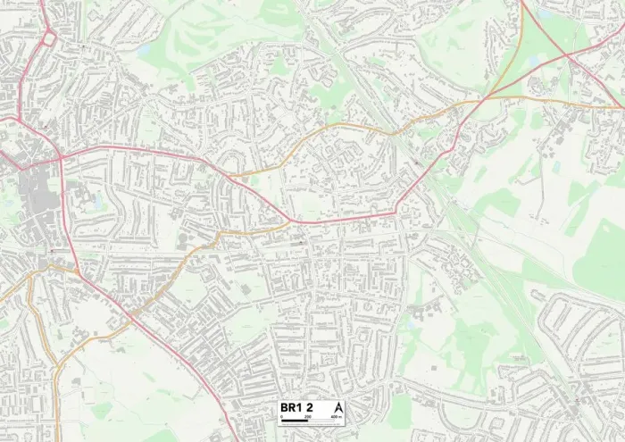 Impression encadrée : Bromley BR1 2 Carte