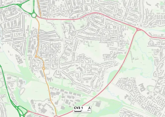 Impression encadrée : Coventry CV3 1 Carte