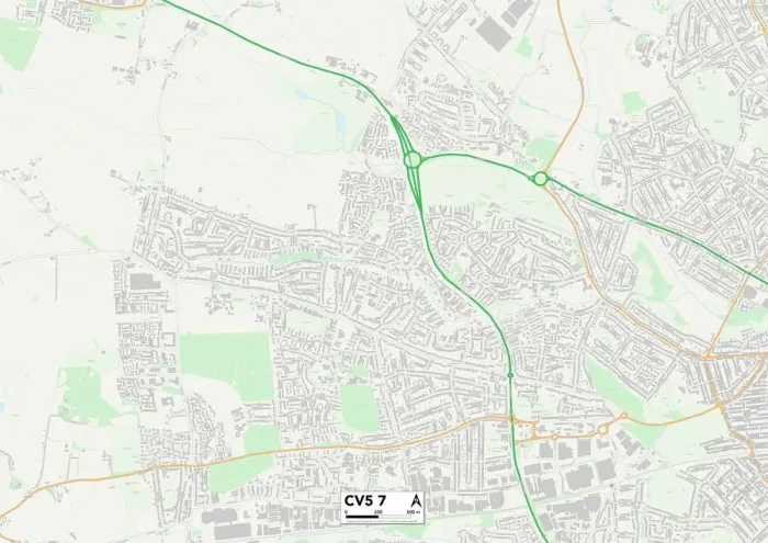 Impression encadrée : Coventry CV5 7 Carte Impression encadrée : Coventry CV5 7 Carte
