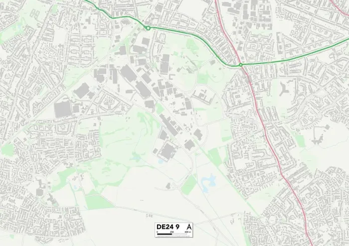 Impression encadrée : Derby DE24 9 Carte Impression encadrée : Derby DE24 9 Carte