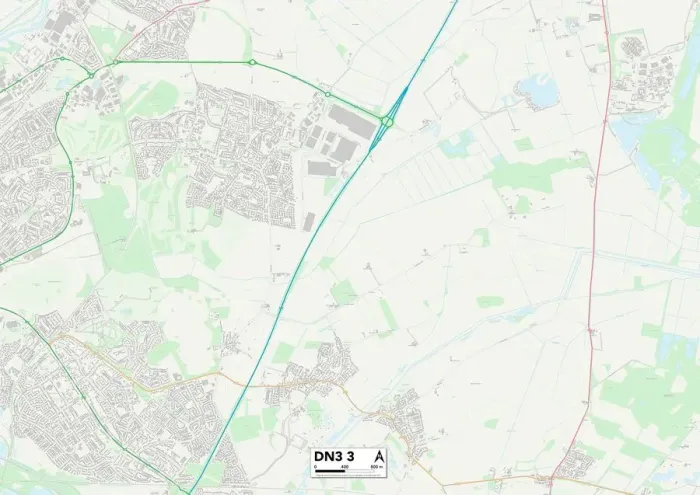 Impression encadrée : Doncaster DN3 3 Carte