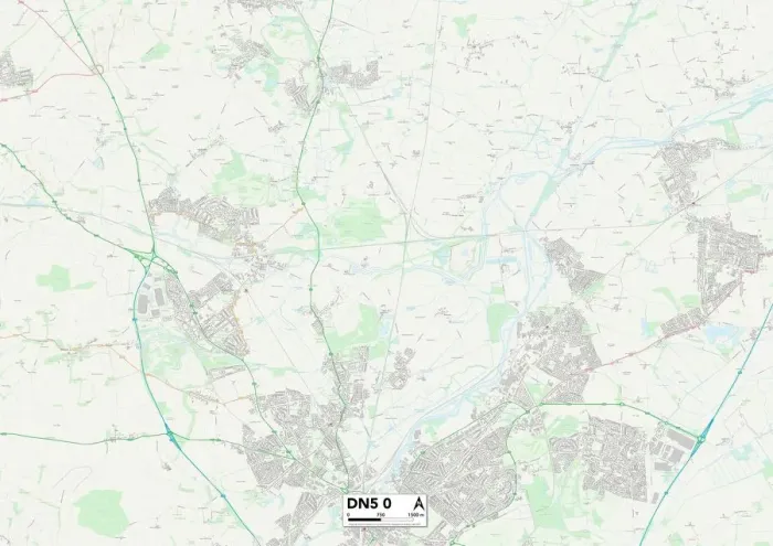 Impression encadrée : Doncaster DN5 0 Carte