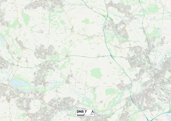 Impression encadrée : Doncaster DN5 7 Carte Impression encadrée : Doncaster DN5 7 Carte