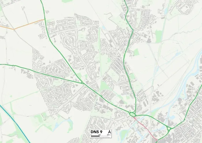 Impression encadrée : Doncaster DN5 9 Plan Impression encadrée : Doncaster DN5 9 Plan