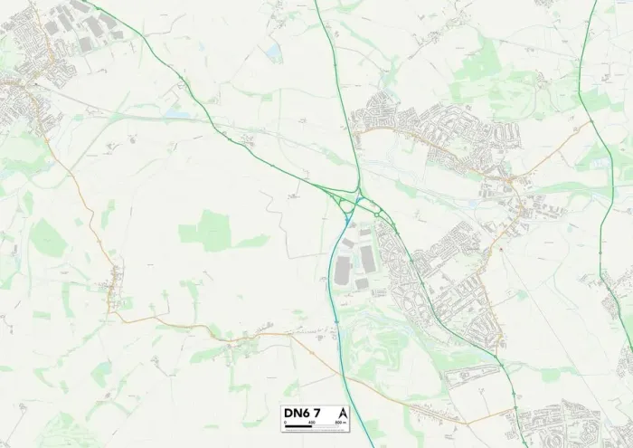 Impression encadrée : Doncaster DN6 7 Carte Impression encadrée : Doncaster DN6 7 Carte