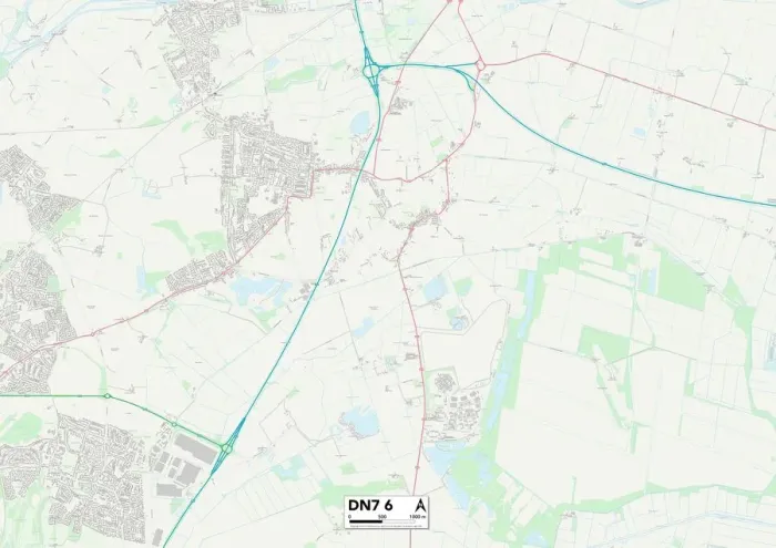 Impression encadrée : Doncaster DN7 6 Carte Impression encadrée : Doncaster DN7 6 Carte