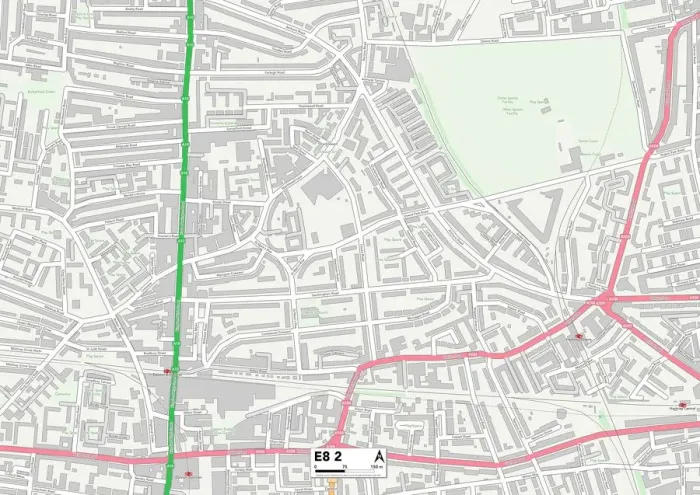 Impression encadrée : Hackney E8 2 Carte Impression encadrée : Hackney E8 2 Carte