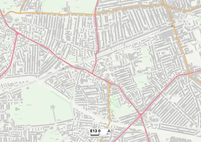 Impression encadrée : Newham E13 0 Carte Impression encadrée : Newham E13 0 Carte