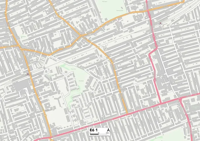 Impression encadrée : Newham E6 1 Carte