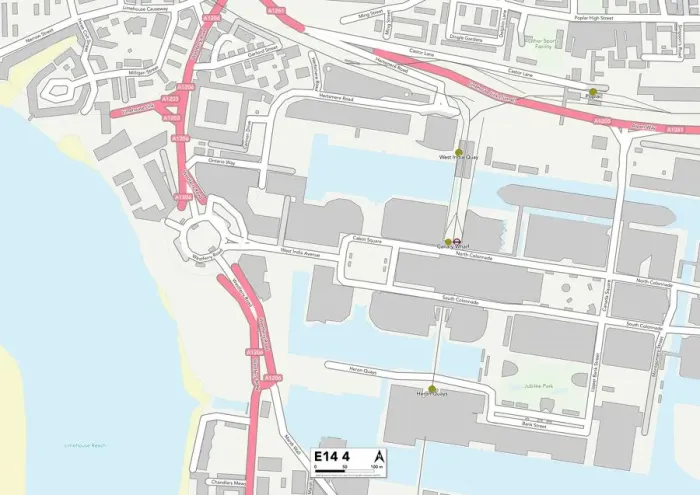 Impression encadrée : Tower Hamlets E14 4 Carte Impression encadrée : Tower Hamlets E14 4 Carte