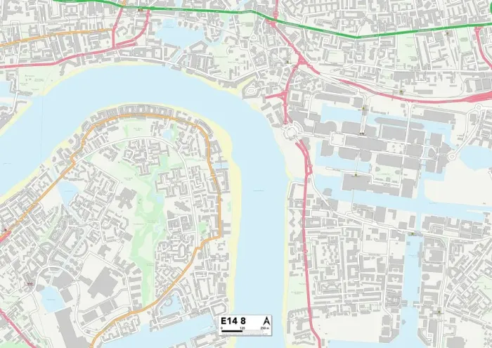 Impression encadrée : Tower Hamlets E14 8 Carte