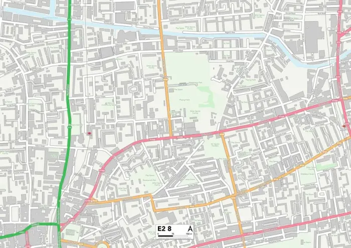 Impression encadrée : Tower Hamlets E2 8 Carte Impression encadrée : Tower Hamlets E2 8 Carte