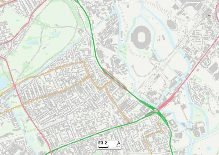 Impression encadrée : Tower Hamlets E3 2 Carte Impression encadrée : Tower Hamlets E3 2 Carte