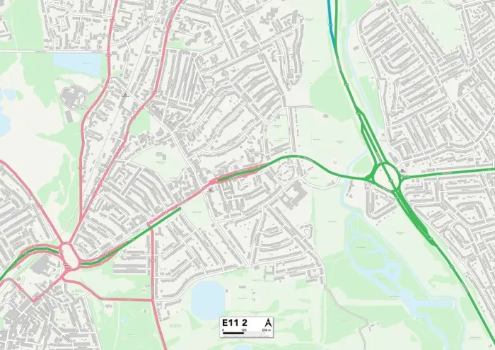 Impression encadrée : Forêt de Waltham E11 2 Carte