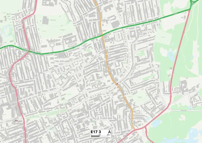 Impression encadrée : Forêt de Waltham E17 3 Carte