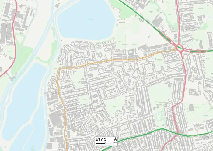 Impression encadrée : Forêt de Waltham E17 5 Carte