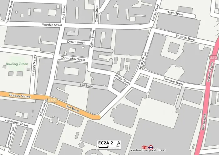 Impression encadrée : Hackney EC2A 2 Carte