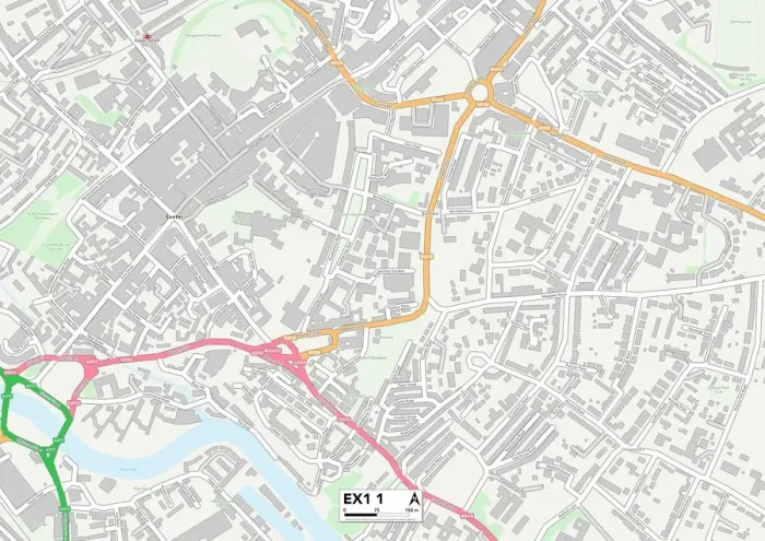 Impression encadrée : Exeter EX1 1 Carte Impression encadrée : Exeter EX1 1 Carte