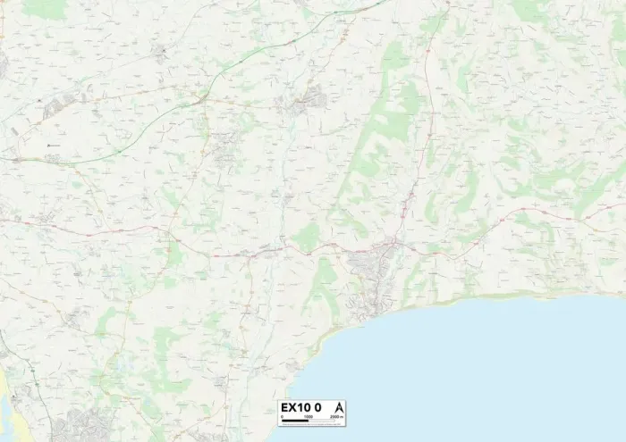 Impression encadrée : Exeter EX10 0 Carte