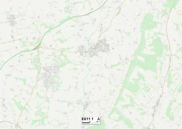 Impression encadrée : Exeter EX11 1 Carte