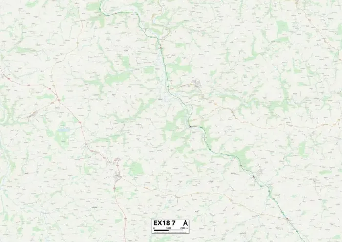 Impression encadrée : Exeter EX18 7 Carte Impression encadrée : Exeter EX18 7 Carte