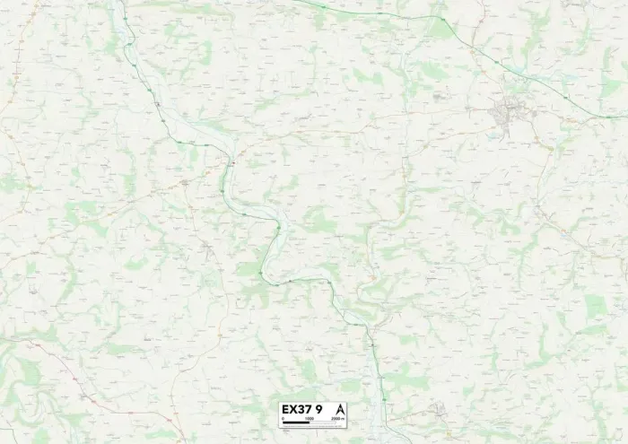 Impression encadrée : Exeter EX37 9 Carte
